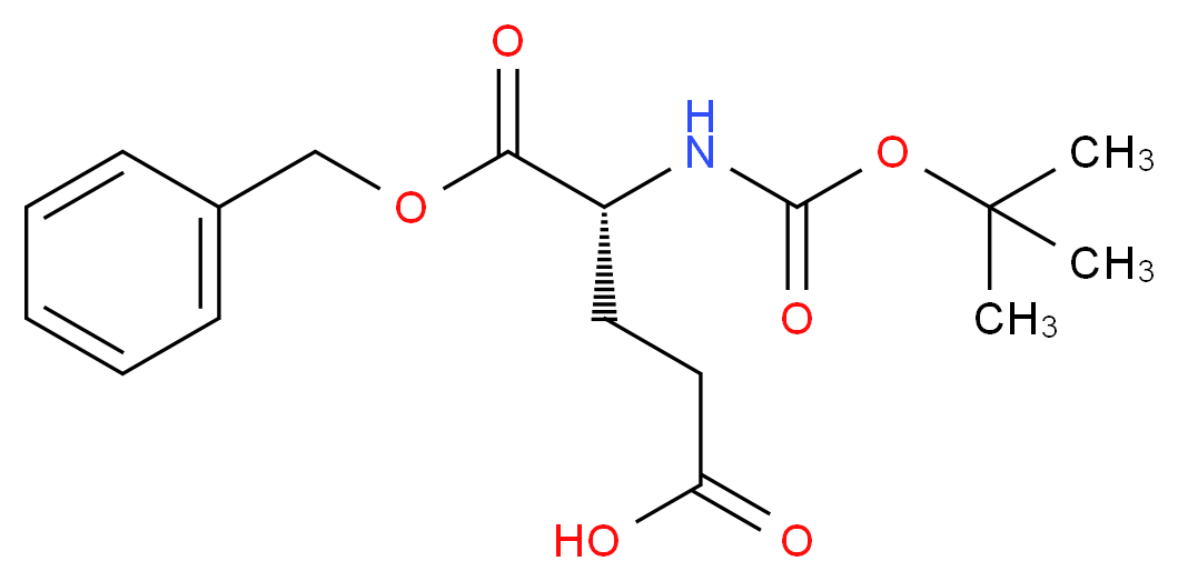 (4R)-5-(benzyloxy)-4-{[(tert-butoxy)carbonyl]amino}-5-oxopentanoic acid_分子结构_CAS_34404-30-3