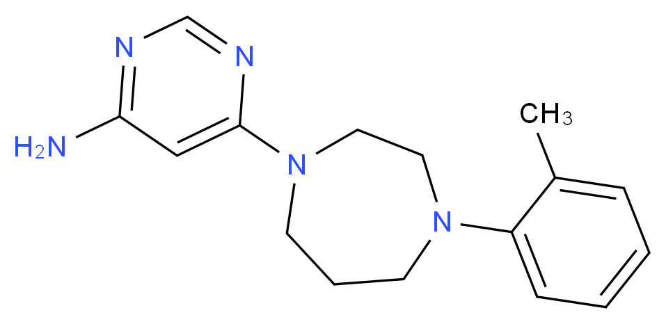 6-[4-(2-methylphenyl)-1,4-diazepan-1-yl]-4-pyrimidinamine_分子结构_CAS_)