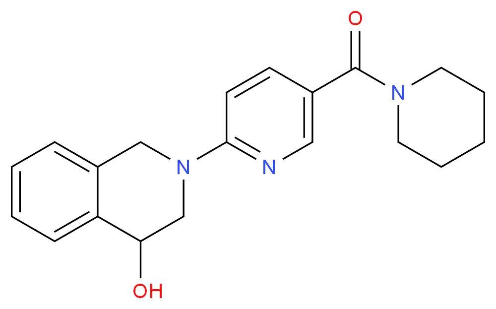 2-[5-(piperidin-1-ylcarbonyl)pyridin-2-yl]-1,2,3,4-tetrahydroisoquinolin-4-ol_分子结构_CAS_)