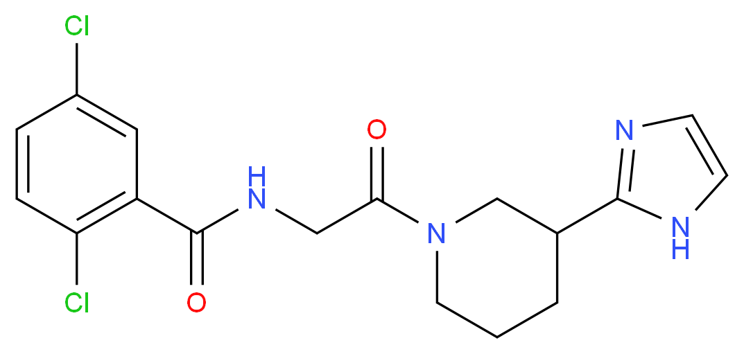 2,5-dichloro-N-{2-[3-(1H-imidazol-2-yl)piperidin-1-yl]-2-oxoethyl}benzamide (non-preferred name)_分子结构_CAS_)