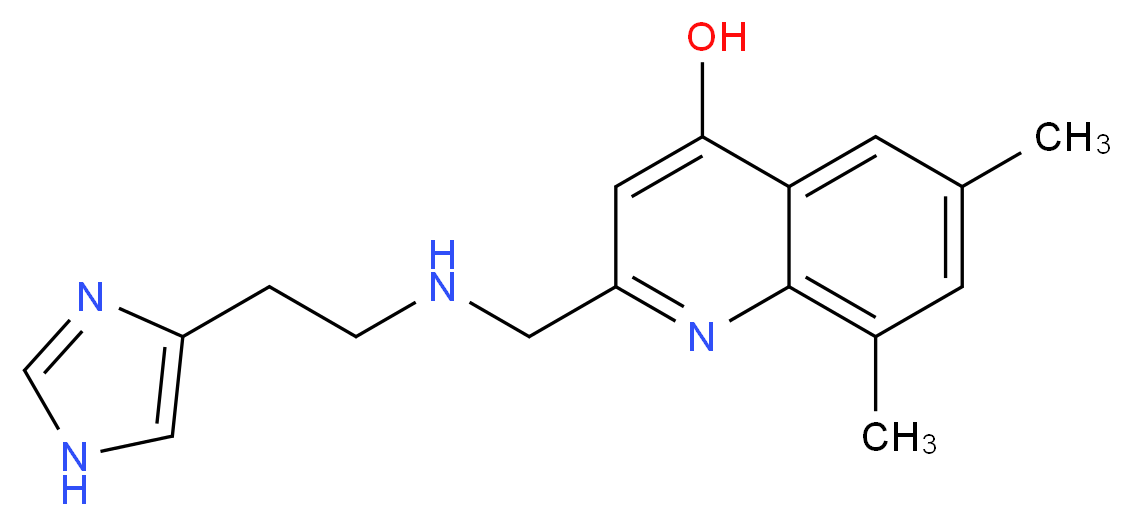 2-({[2-(1H-imidazol-4-yl)ethyl]amino}methyl)-6,8-dimethylquinolin-4-ol_分子结构_CAS_)