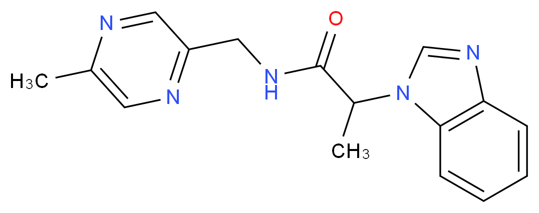 2-(1H-benzimidazol-1-yl)-N-[(5-methylpyrazin-2-yl)methyl]propanamide_分子结构_CAS_)