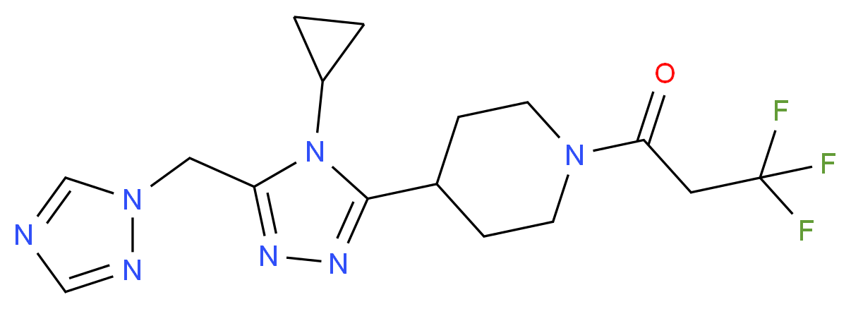 4-[4-cyclopropyl-5-(1H-1,2,4-triazol-1-ylmethyl)-4H-1,2,4-triazol-3-yl]-1-(3,3,3-trifluoropropanoyl)piperidine_分子结构_CAS_)
