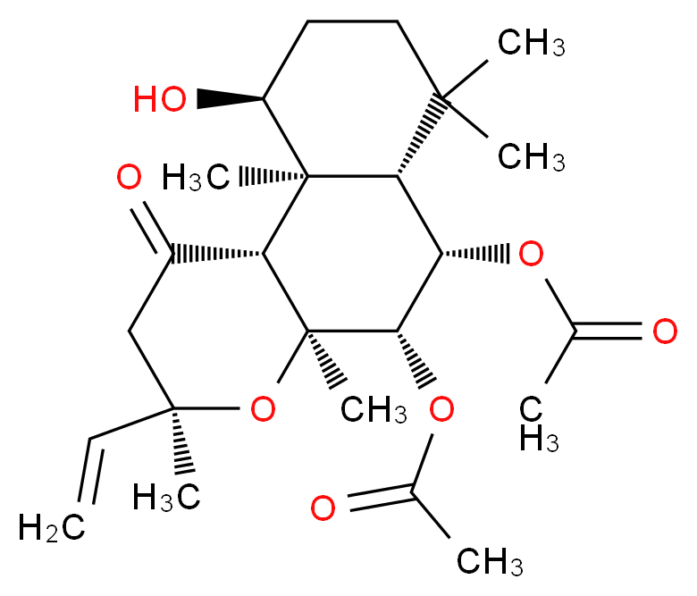 (3R,4aS,5S,6S,6aS,10S,10aS,10bR)-6-(acetyloxy)-3-ethenyl-10-hydroxy-3,4a,7,7,10a-pentamethyl-1-oxo-dodecahydro-1H-naphtho[2,1-b]pyran-5-yl acetate_分子结构_CAS_473981-11-2