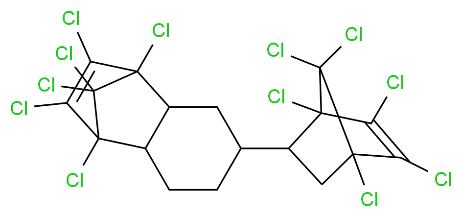 1,8,9,10,11,11-hexachloro-4-{1,4,5,6,7,7-hexachlorobicyclo[2.2.1]hept-5-en-2-yl}tricyclo[6.2.1.0<sup>2</sup>,<sup>7</sup>]undec-9-ene_分子结构_CAS_26595-57-3