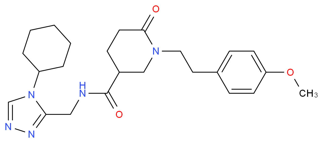 N-[(4-cyclohexyl-4H-1,2,4-triazol-3-yl)methyl]-1-[2-(4-methoxyphenyl)ethyl]-6-oxo-3-piperidinecarboxamide_分子结构_CAS_)
