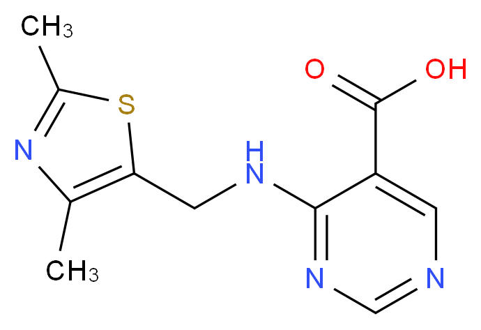 4-{[(2,4-dimethyl-1,3-thiazol-5-yl)methyl]amino}pyrimidine-5-carboxylic acid_分子结构_CAS_)
