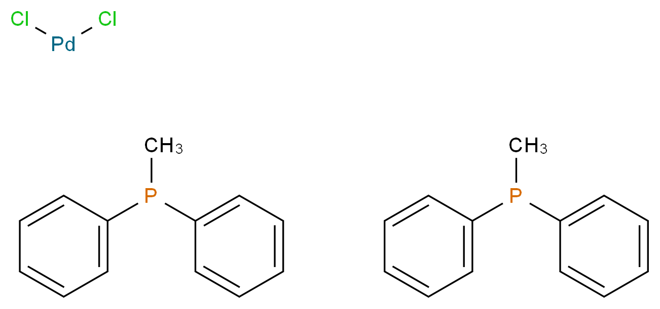 dichloropalladium; bis(methyldiphenylphosphane)_分子结构_CAS_52611-08-2