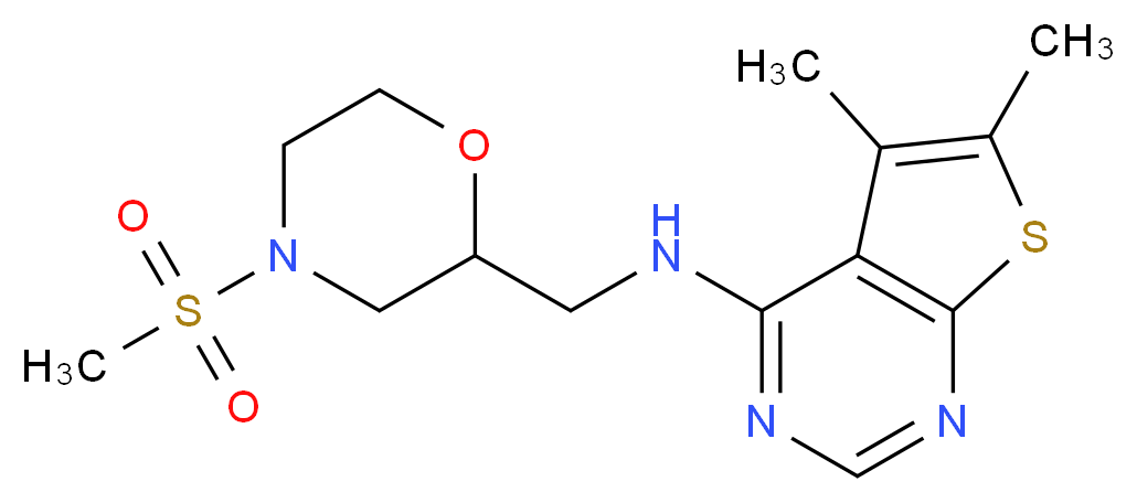 5,6-dimethyl-N-{[4-(methylsulfonyl)morpholin-2-yl]methyl}thieno[2,3-d]pyrimidin-4-amine_分子结构_CAS_)