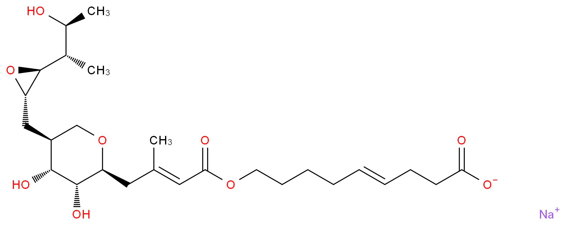 Pseudomonic Acid D Sodium_分子结构_CAS_85178-60-5)