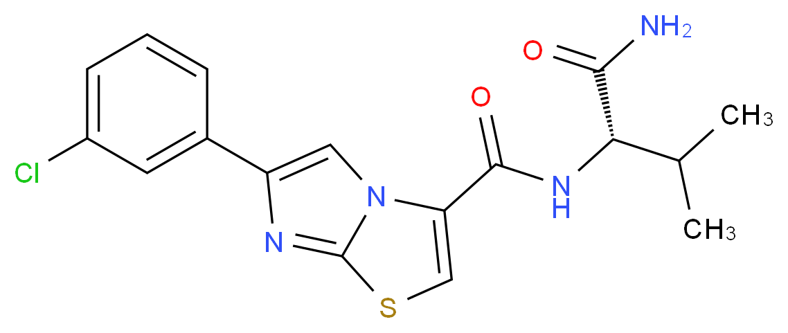 N-[(1S)-1-(aminocarbonyl)-2-methylpropyl]-6-(3-chlorophenyl)imidazo[2,1-b][1,3]thiazole-3-carboxamide_分子结构_CAS_)