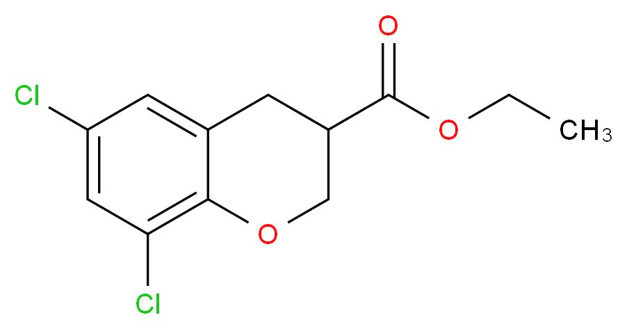 6,8-DICHLORO-CHROMAN-3-CARBOXYLIC ACID ETHYL ESTER_分子结构_CAS_885271-53-4)