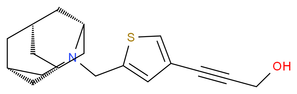 3-{5-[(1R*,3s,6r,8S*)-4-azatricyclo[4.3.1.1~3,8~]undec-4-ylmethyl]-3-thienyl}prop-2-yn-1-ol_分子结构_CAS_)