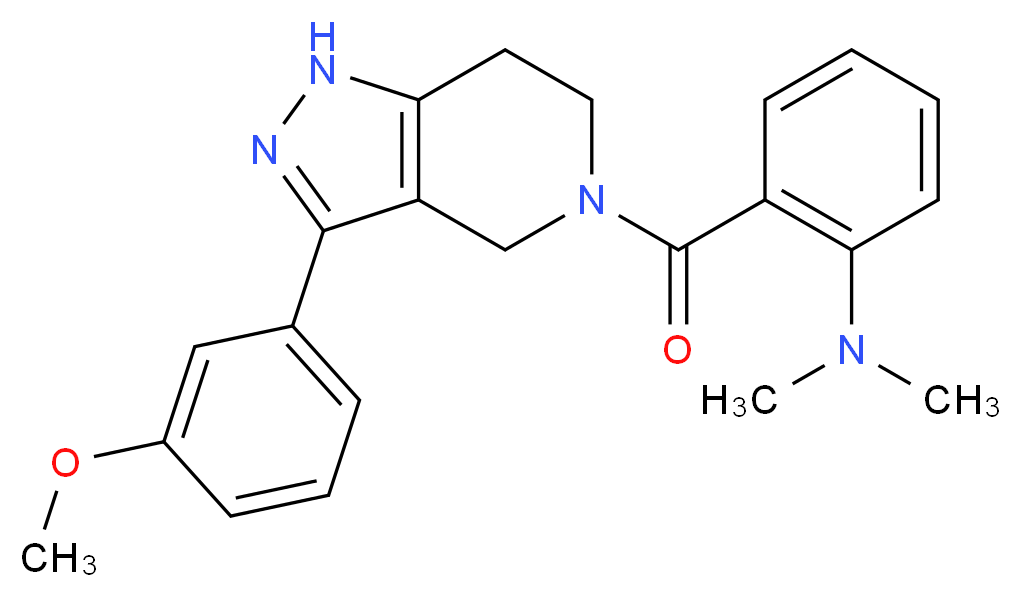(2-{[3-(3-methoxyphenyl)-1,4,6,7-tetrahydro-5H-pyrazolo[4,3-c]pyridin-5-yl]carbonyl}phenyl)dimethylamine_分子结构_CAS_)