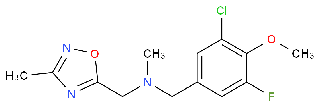 (3-chloro-5-fluoro-4-methoxybenzyl)methyl[(3-methyl-1,2,4-oxadiazol-5-yl)methyl]amine_分子结构_CAS_)