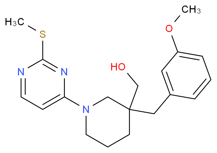 {3-(3-methoxybenzyl)-1-[2-(methylthio)pyrimidin-4-yl]piperidin-3-yl}methanol_分子结构_CAS_)