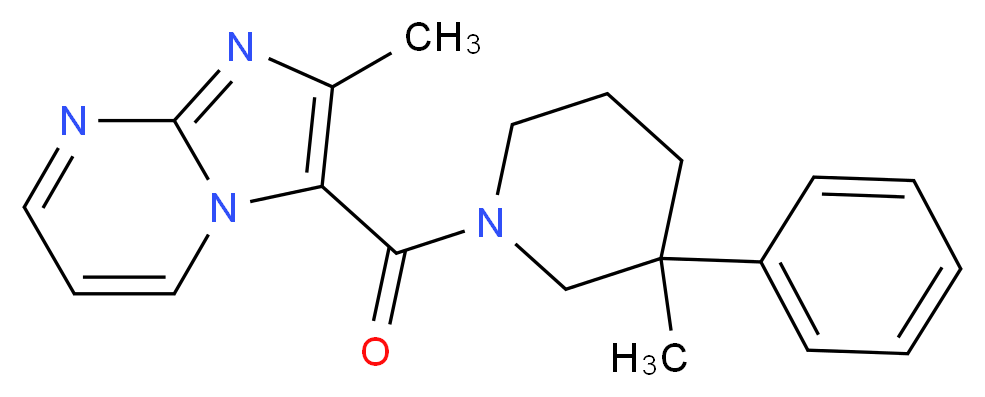 2-methyl-3-[(3-methyl-3-phenylpiperidin-1-yl)carbonyl]imidazo[1,2-a]pyrimidine_分子结构_CAS_)