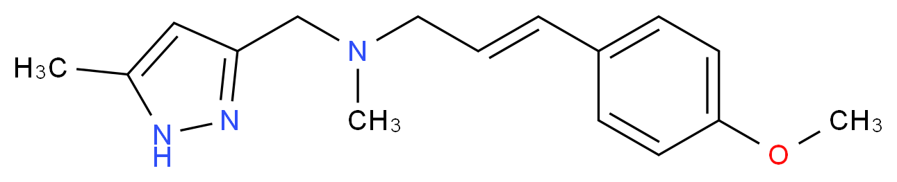 (2E)-3-(4-methoxyphenyl)-N-methyl-N-[(5-methyl-1H-pyrazol-3-yl)methyl]prop-2-en-1-amine_分子结构_CAS_)