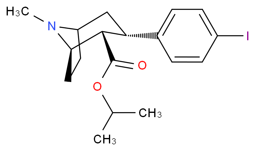 propan-2-yl (1R,2S,3S)-3-(4-iodophenyl)-8-methyl-8-azabicyclo[3.2.1]octane-2-carboxylate_分子结构_CAS_146145-21-3