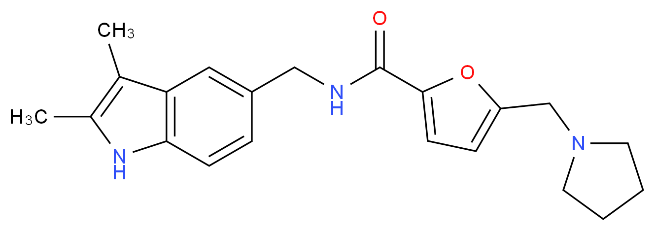 N-[(2,3-dimethyl-1H-indol-5-yl)methyl]-5-(pyrrolidin-1-ylmethyl)-2-furamide_分子结构_CAS_)