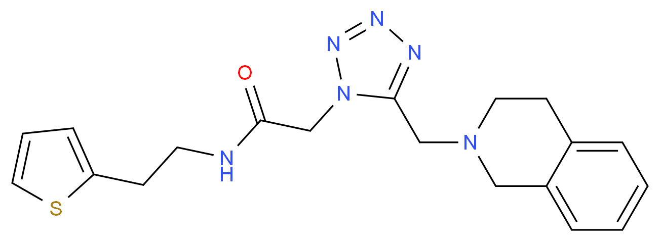 2-[5-(3,4-dihydroisoquinolin-2(1H)-ylmethyl)-1H-tetrazol-1-yl]-N-[2-(2-thienyl)ethyl]acetamide_分子结构_CAS_)