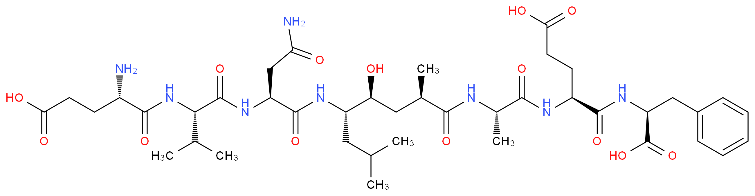 Glu-Val-Asn-[(2R,4S,5S)-5-amino-4-hydroxy-2,7-dimethyloctanoyl]-Ala-Glu-Phe_分子结构_CAS_314266-76-7)