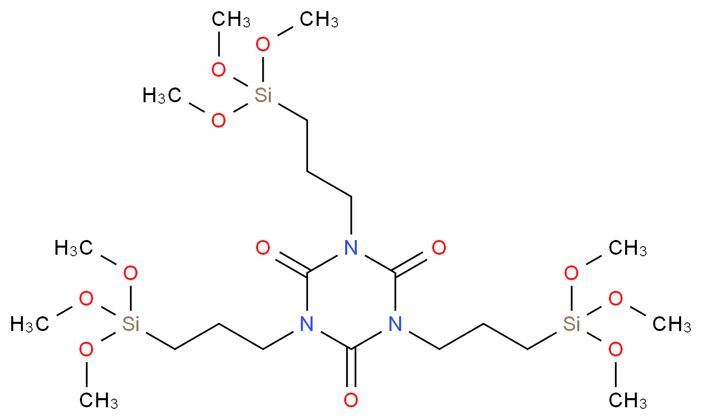 1,3,5-三[3-(三甲氧基甲硅烷基)丙基]-1,3,5-三嗪-2,4,6(1H,3H,5H)-三酮_分子结构_CAS_26115-70-8)