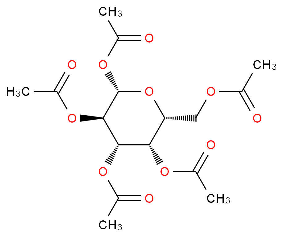 [(2R,3S,4S,5R,6S)-3,4,5,6-tetrakis(acetyloxy)oxan-2-yl]methyl acetate_分子结构_CAS_4163-60-4