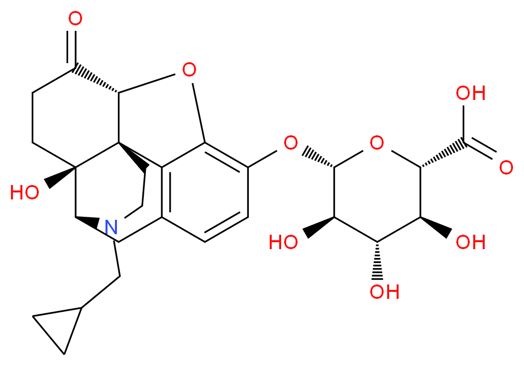 (2S,3S,4S,5R,6S)-6-{[(1S,5R,13R,17S)-4-(cyclopropylmethyl)-17-hydroxy-14-oxo-12-oxa-4-azapentacyclo[9.6.1.0<sup>1</sup>,<sup>1</sup><sup>3</sup>.0<sup>5</sup>,<sup>1</sup><sup>7</sup>.0<sup>7</sup>,<sup>1</sup><sup>8</sup>]octadeca-7(18),8,10-trien-10-yl]oxy}-3,4,5-trihydroxyoxane-2-carboxylic acid_分子结构_CAS_76630-71-2