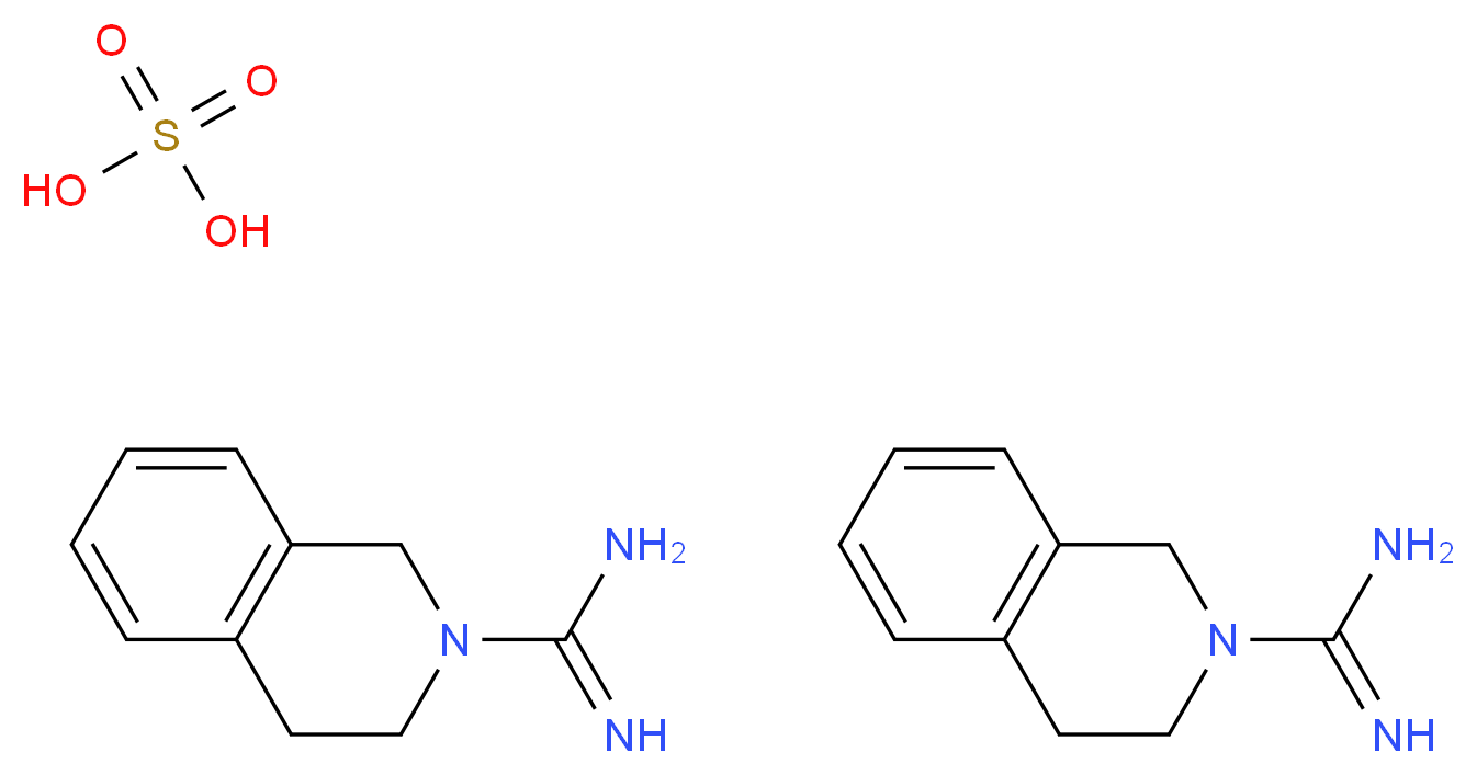 bis(1,2,3,4-tetrahydroisoquinoline-2-carboximidamide); sulfuric acid_分子结构_CAS_581-88-4