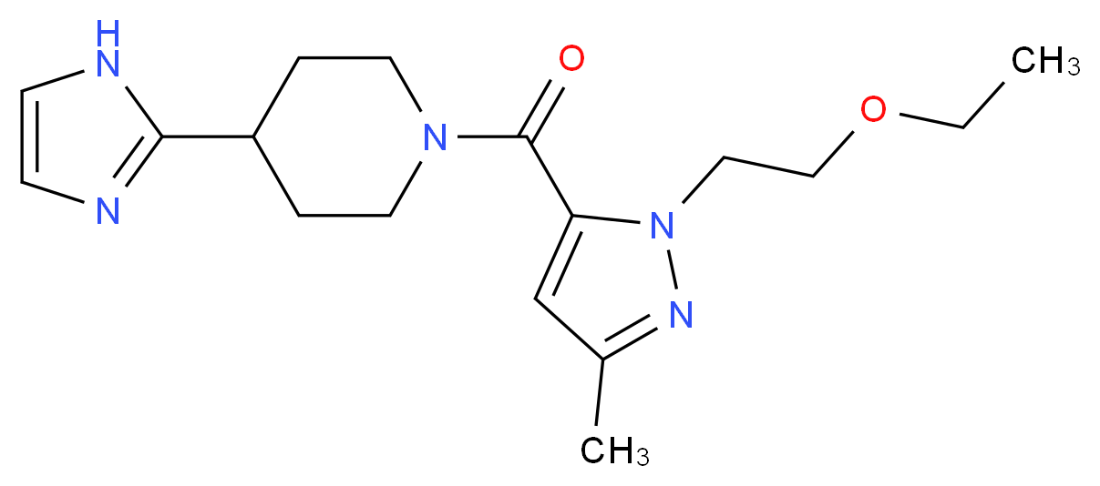 1-{[1-(2-ethoxyethyl)-3-methyl-1H-pyrazol-5-yl]carbonyl}-4-(1H-imidazol-2-yl)piperidine_分子结构_CAS_)