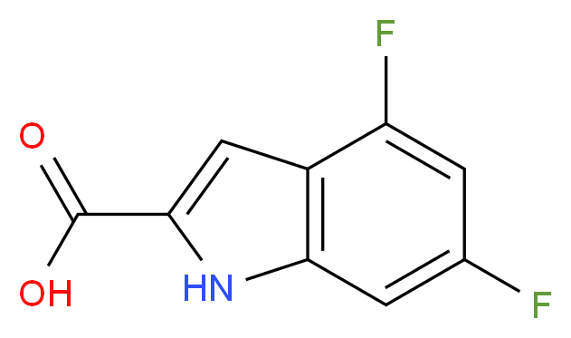 4,6-difluoro-1H-indole-2-carboxylic acid_分子结构_CAS_247564-66-5