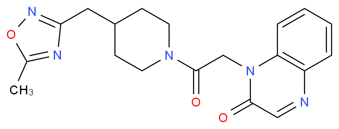 1-(2-{4-[(5-methyl-1,2,4-oxadiazol-3-yl)methyl]piperidin-1-yl}-2-oxoethyl)quinoxalin-2(1H)-one_分子结构_CAS_)