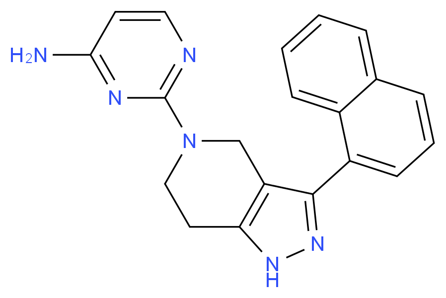 2-[3-(1-naphthyl)-1,4,6,7-tetrahydro-5H-pyrazolo[4,3-c]pyridin-5-yl]pyrimidin-4-amine_分子结构_CAS_)