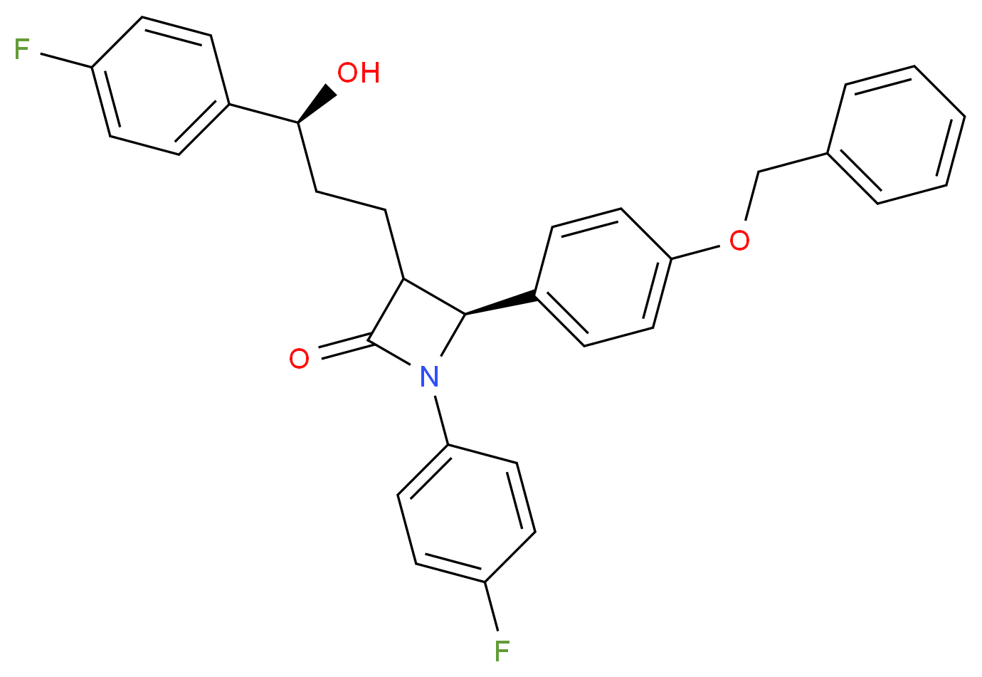 4'-O-Benzyloxy Ezetimibe_分子结构_CAS_163222-32-0)