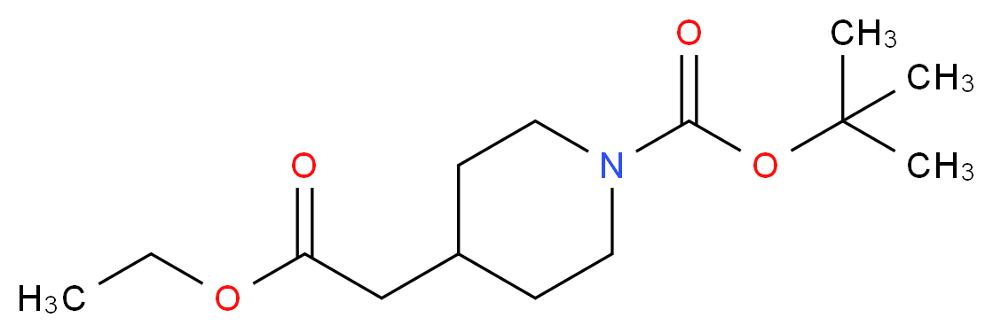 tert-butyl 4-(2-ethoxy-2-oxoethyl)piperidine-1-carboxylate_分子结构_CAS_135716-09-5