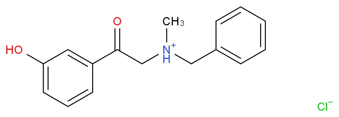 benzyl[2-(3-hydroxyphenyl)-2-oxoethyl]methylazanium chloride_分子结构_CAS_71786-67-9