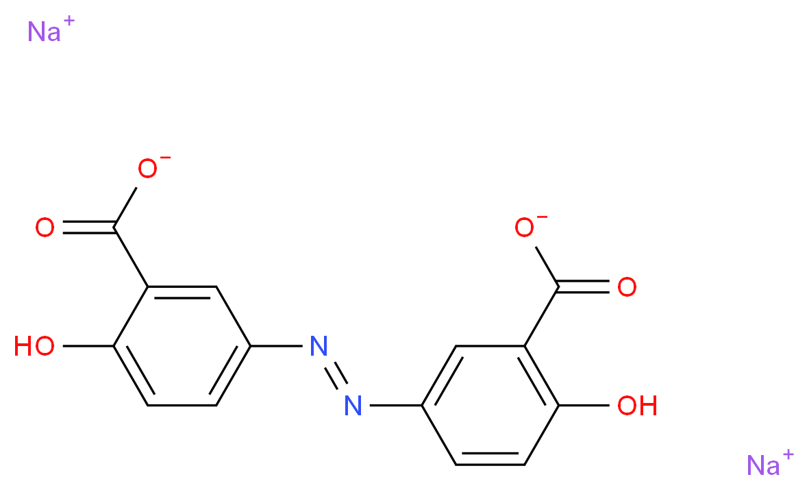 disodium 5-[2-(3-carboxylato-4-hydroxyphenyl)diazen-1-yl]-2-hydroxybenzoate_分子结构_CAS_6054-98-4