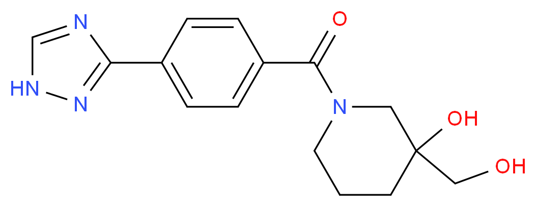 3-(hydroxymethyl)-1-[4-(1H-1,2,4-triazol-3-yl)benzoyl]-3-piperidinol_分子结构_CAS_)