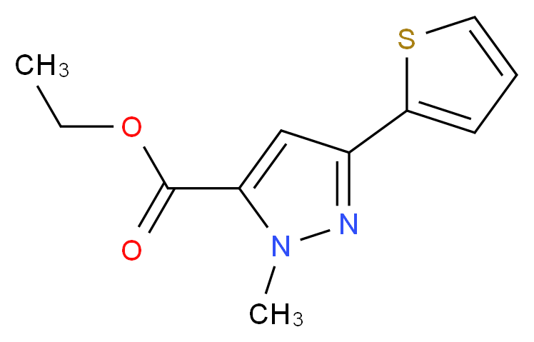ethyl 1-methyl-3-thien-2-yl-1H-pyrazole-5-carboxylate_分子结构_CAS_868755-61-7)