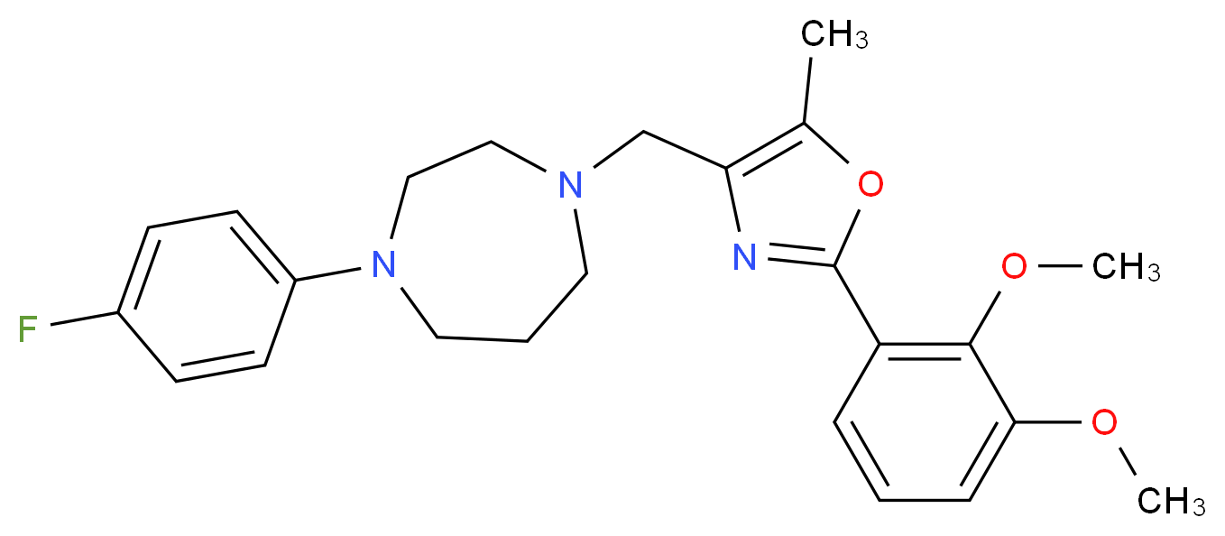 1-{[2-(2,3-dimethoxyphenyl)-5-methyl-1,3-oxazol-4-yl]methyl}-4-(4-fluorophenyl)-1,4-diazepane_分子结构_CAS_)