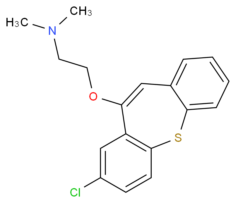 [2-({6-chloro-2-thiatricyclo[9.4.0.0<sup>3</sup>,<sup>8</sup>]pentadeca-1(15),3(8),4,6,9,11,13-heptaen-9-yl}oxy)ethyl]dimethylamine_分子结构_CAS_26615-21-4