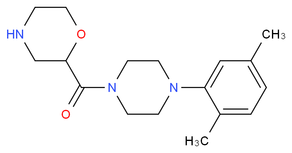 2-{[4-(2,5-dimethylphenyl)-1-piperazinyl]carbonyl}morpholine_分子结构_CAS_)