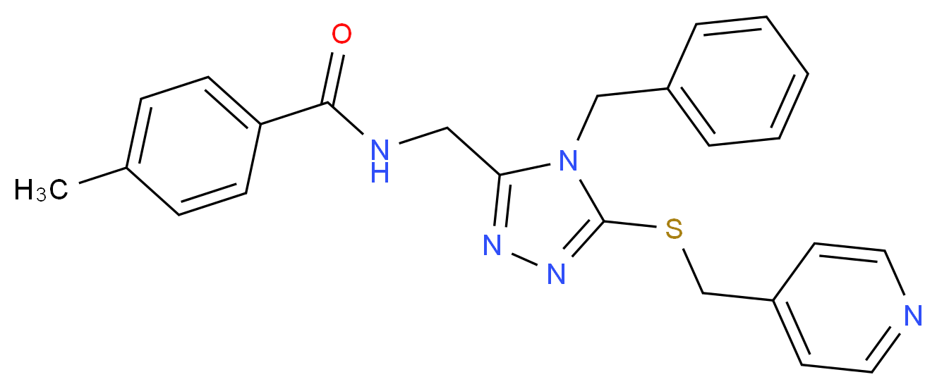 N-({4-benzyl-5-[(4-pyridinylmethyl)thio]-4H-1,2,4-triazol-3-yl}methyl)-4-methylbenzamide_分子结构_CAS_)
