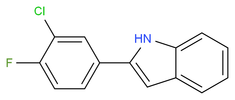 2-(3-chloro-4-fluorophenyl)-1H-indole_分子结构_CAS_1868-88-8