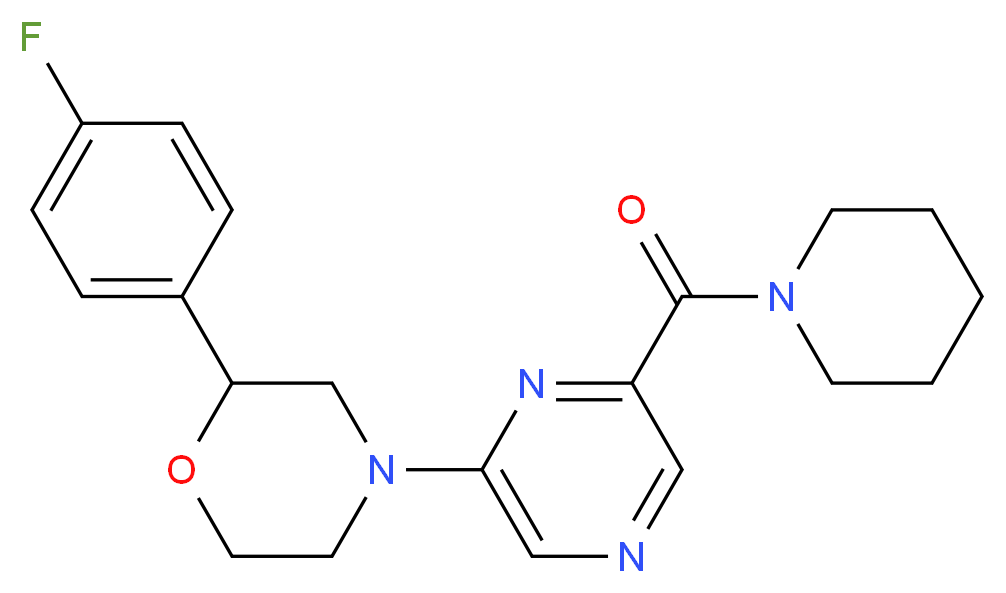 2-(4-fluorophenyl)-4-[6-(piperidin-1-ylcarbonyl)pyrazin-2-yl]morpholine_分子结构_CAS_)