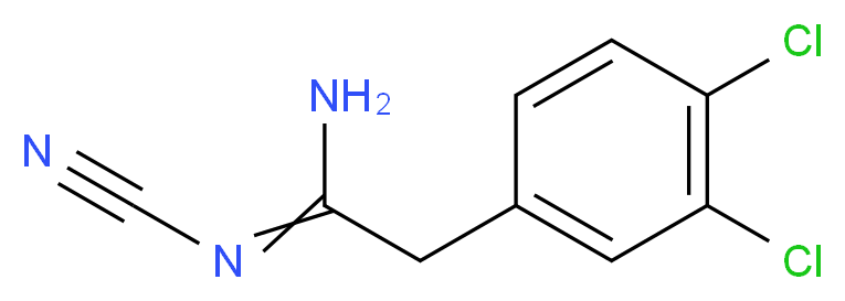 N'-cyano-2-(3,4-dichlorophenyl)ethanimidamide_分子结构_CAS_55770-03-1