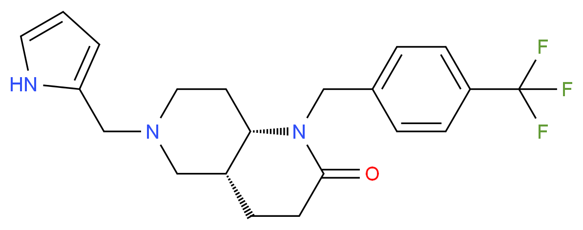 (4aR*,8aS*)-6-(1H-pyrrol-2-ylmethyl)-1-[4-(trifluoromethyl)benzyl]octahydro-1,6-naphthyridin-2(1H)-one_分子结构_CAS_)