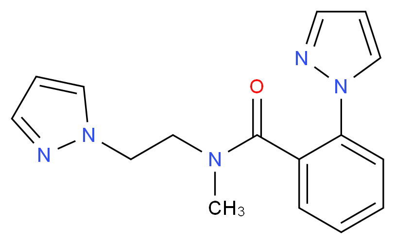 N-methyl-2-(1H-pyrazol-1-yl)-N-[2-(1H-pyrazol-1-yl)ethyl]benzamide_分子结构_CAS_)