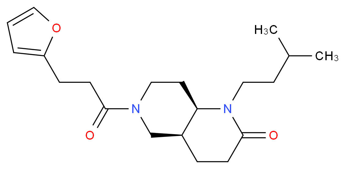 (4aS*,8aR*)-6-[3-(2-furyl)propanoyl]-1-(3-methylbutyl)octahydro-1,6-naphthyridin-2(1H)-one_分子结构_CAS_)